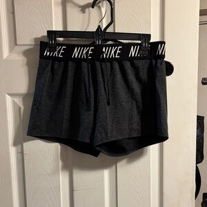 Nike Women's Black Heather Athletic Shorts with Branded Waistband
